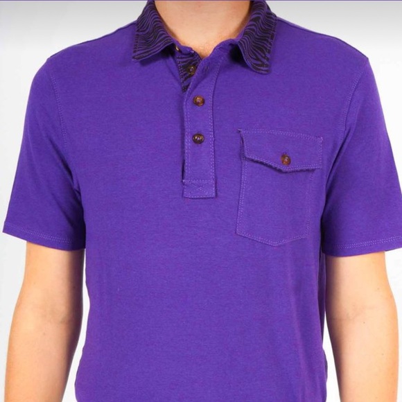 Cut Throat Golf Other - Cut Throat Golf Purple Animal Print Bamboo Golf Polo Shirt Size M NWT